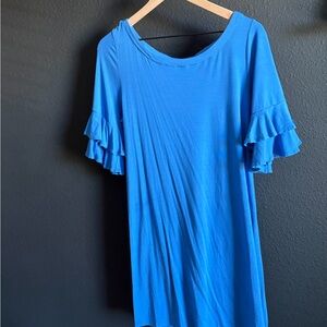 Lilly Pulitzer Vibrant Blue Ruffle Sleeve Dress